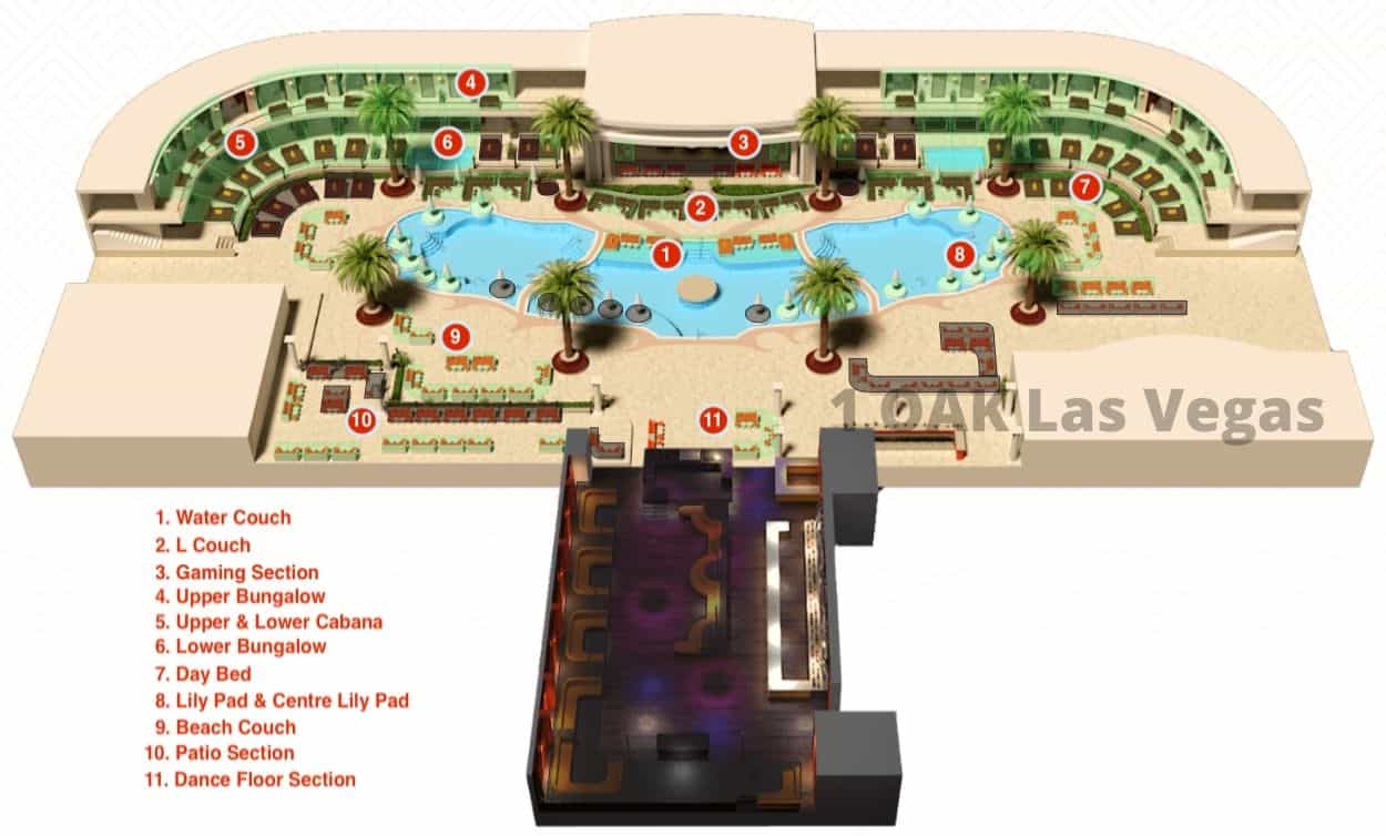 encore beach club table map