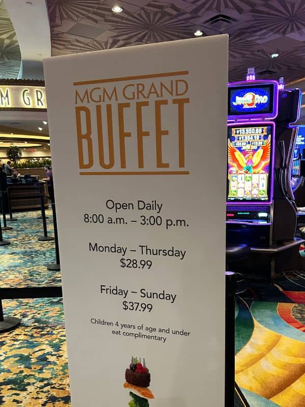 MGM Grand Buffet Opening Hours & Prices